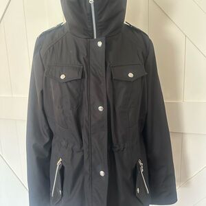 Black Hooded Women's Jacket